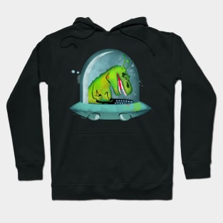 dinosaurs love Alien Hoodie